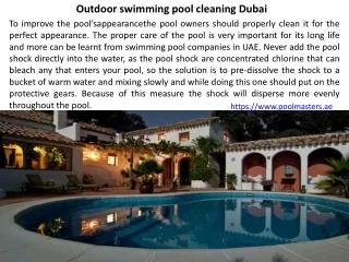 Hire the experts of Pool Masters to maintain your swimming pool in the best poss