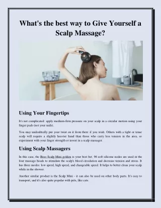 What's the best way to Give Yourself a Scalp Massage?