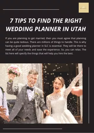 7 Tips to Find the Right Wedding Planner in Utah