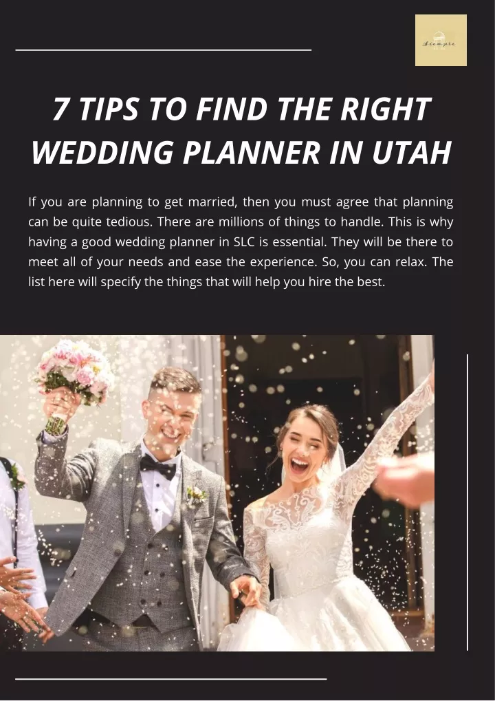 7 tips to find the right wedding planner in utah