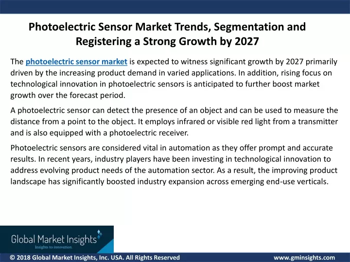photoelectric sensor market trends segmentation