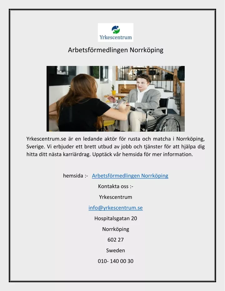 PPT - Arbetsförmedlingen Norrköping PowerPoint Presentation, Free Download - ID:11559285