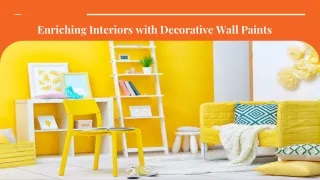 Decorative paints for walls