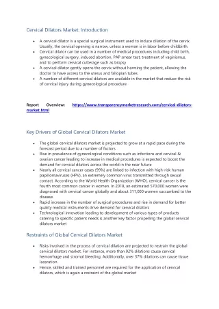 cervical dilators market introduction