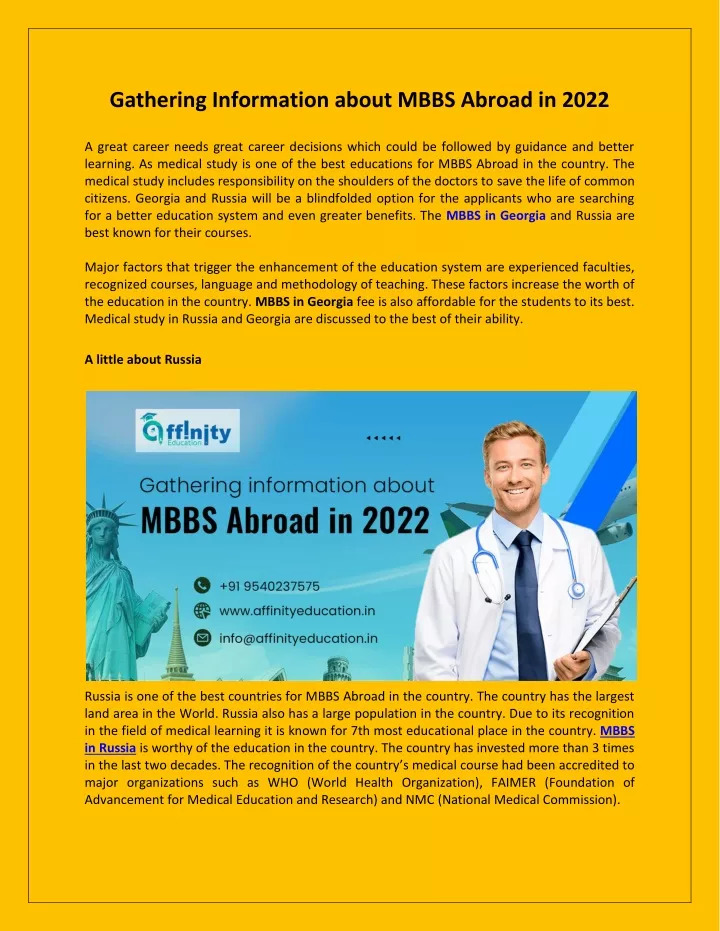 gathering information about mbbs abroad in 2022