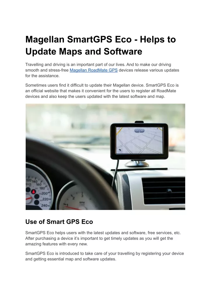 magellan smartgps eco helps to update maps