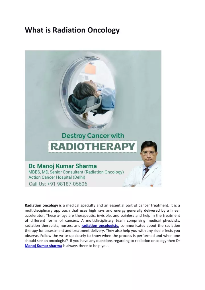 what is radiation oncology