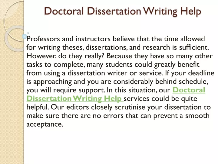 doctoral dissertation writing help