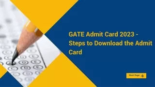 GATE Admit Card 2023  Steps to Download the Admit Card
