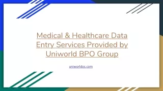 Medical & Healthcare Data Entry Services