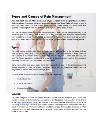 Types and Causes of Pain Management