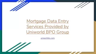 Mortgage Data Entry Services