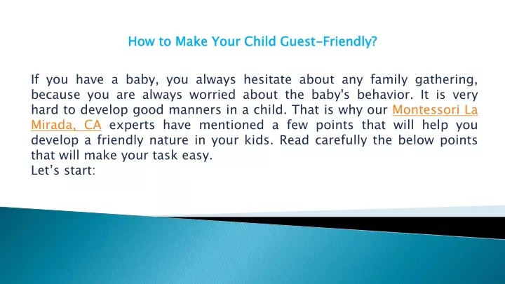 how to make your child guest f riendly