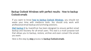Backup Windows Mail