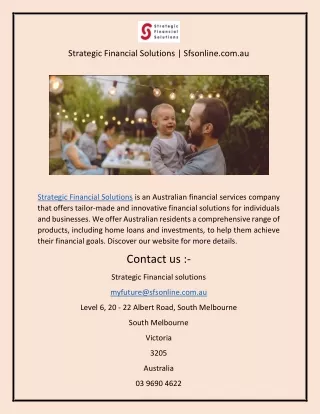 strategic financial solutions sfsonline com au