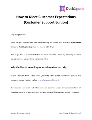 How to Meet Customer Expectations (Customer Support Edition)