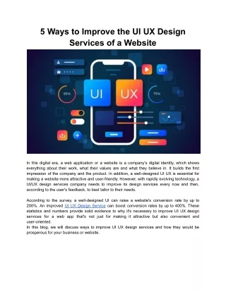 5 Ways How To Improve Your UI UX Design Services of a Website