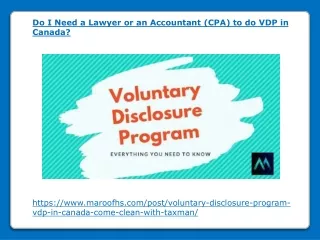 Do I Need a Lawyer or an Accountant to do VDP in Canada