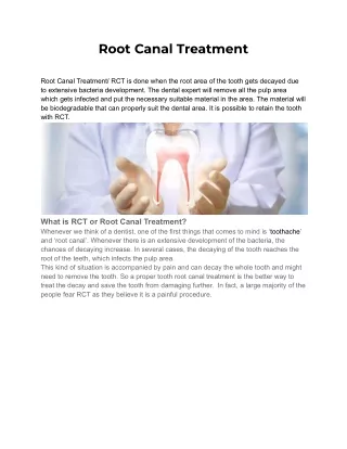 Teeth Root Canal Treatment