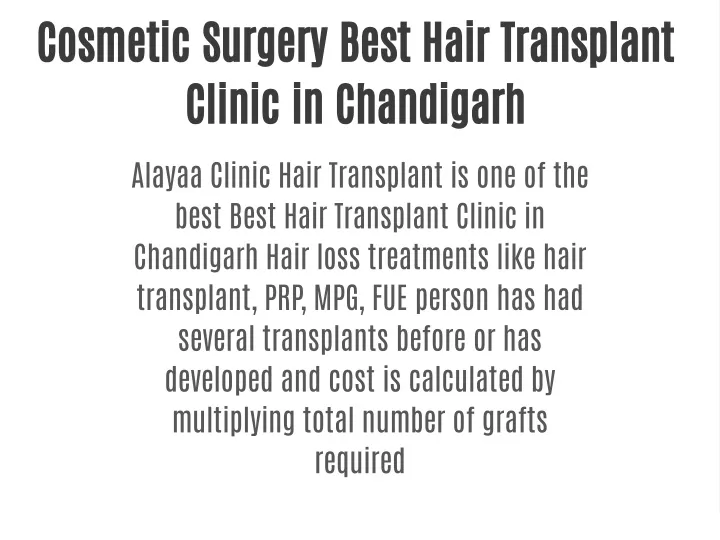 cosmetic surgery best hair transplant clinic