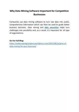why data mining software important
