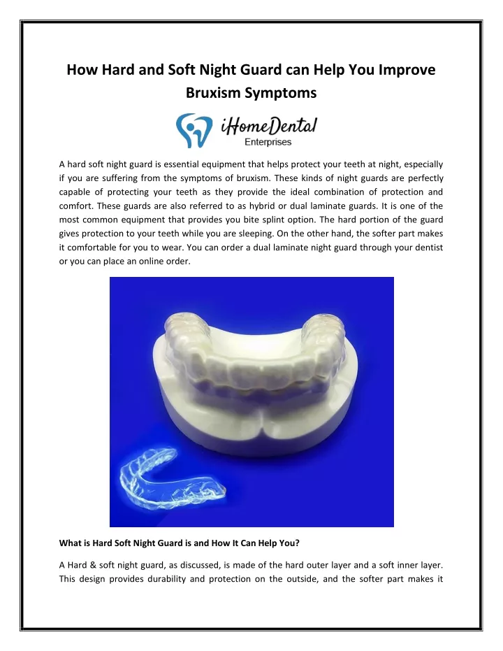 PPT Hard and Soft Night Guard can Help You Improve Bruxism Symptoms