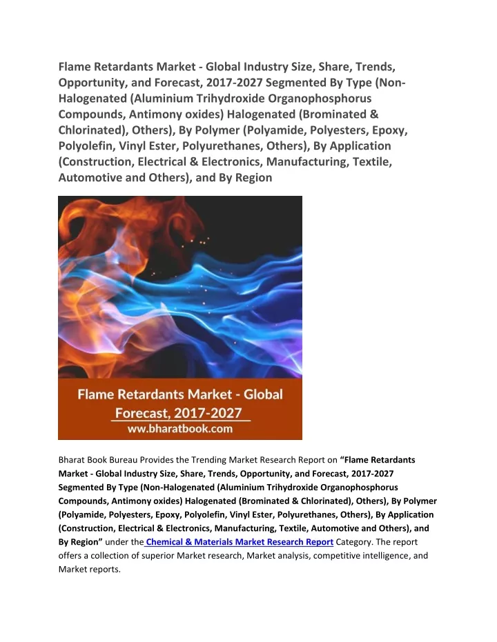flame retardants market global industry size