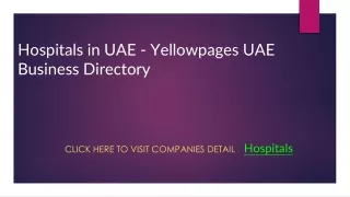 Hospitals in UAE - Yellowpages UAE Business Directory