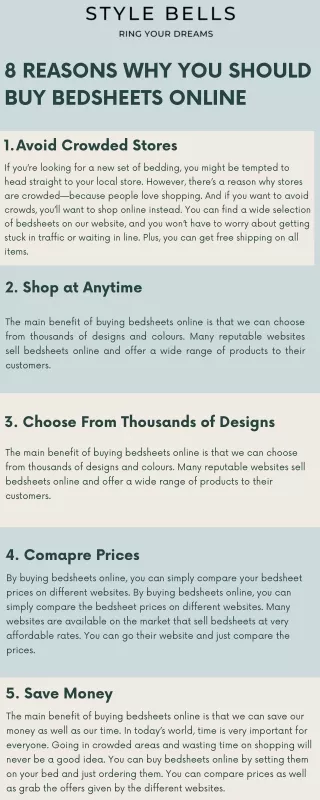 8 Reasons Why You Should Buy Bedsheets Online |Style Bells