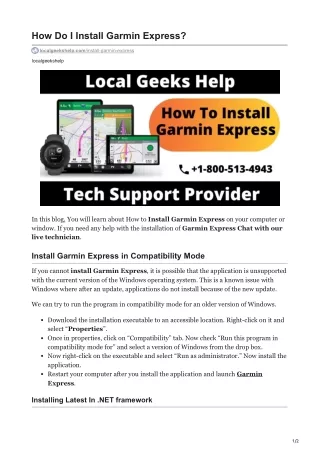 how do i install garmin express