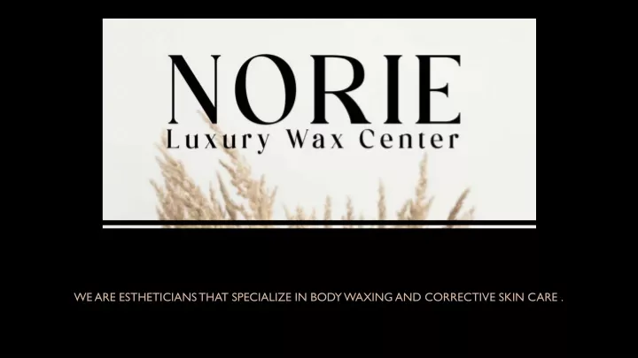 we are estheticians that specialize in body waxing and corrective skin care