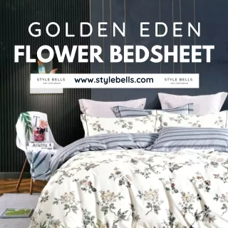 Buy Golden Eden Flower Bedsheet | Style Bells