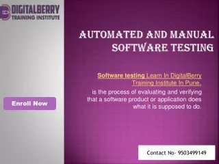 Career Growth In Software Testing Courses And Classes With DigitalBerry Training