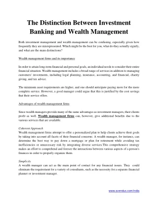 the distinction between investment banking