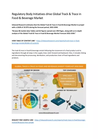 Global Track & Trace in Food & Beverage Market | Analysis