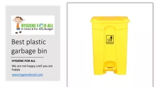best plastic garbage bin