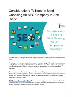 considerations to keep in mind choosing