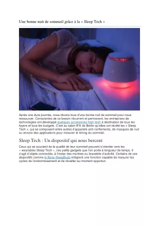 « Sleep Tech » : tout savoir