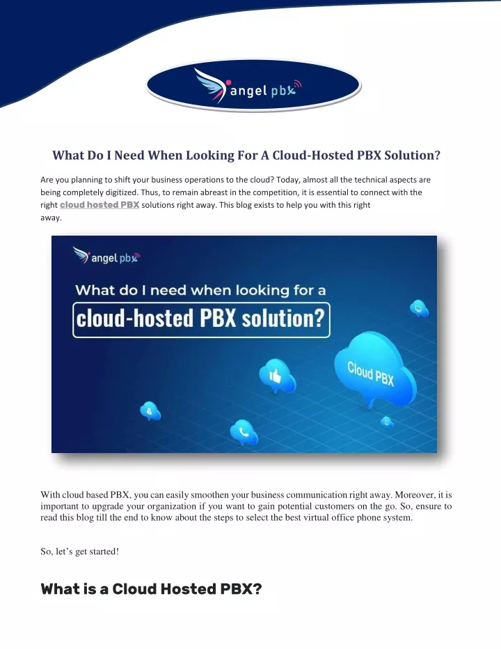 what do i need when looking for a cloud hosted