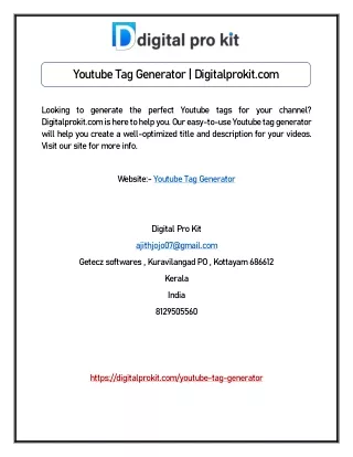 youtube tag generator digitalprokit com