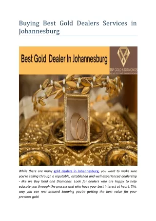 Buying Best Gold Dealers Services in Johannesburg