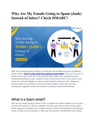 why are my emails going to spam junk instead