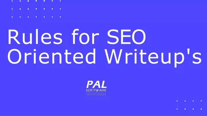 rules for seo oriented writeup s
