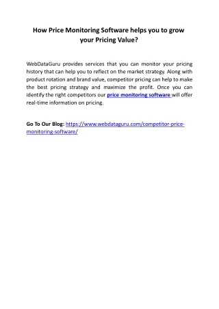 how price monitoring software helps you to grow