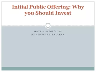 initial public offering why you should invest