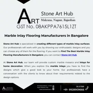 Marble Inlay Flooring Manufacturers in Bangalore