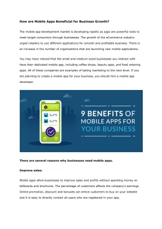 how are mobile apps beneficial for business growth