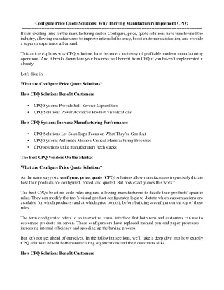 configure price quote solutions why thriving
