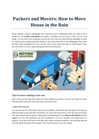 How to Move House in the Rain