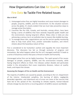 how organisations can use air quality and